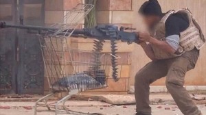 イスラム国　ショッピングカートで対物ライフル＆肩が粉砕する自家製ライフル