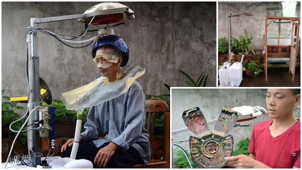 わずか5分で洗髪、そして乾燥まで！！　中国人男性が開発した自動洗髪乾燥機！